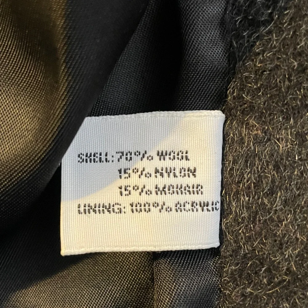 Vtg FORECASTER OF BOSTON Women's L/XL Wool Mohair Coat Dark Gray Union USA - Picture 13 of 13